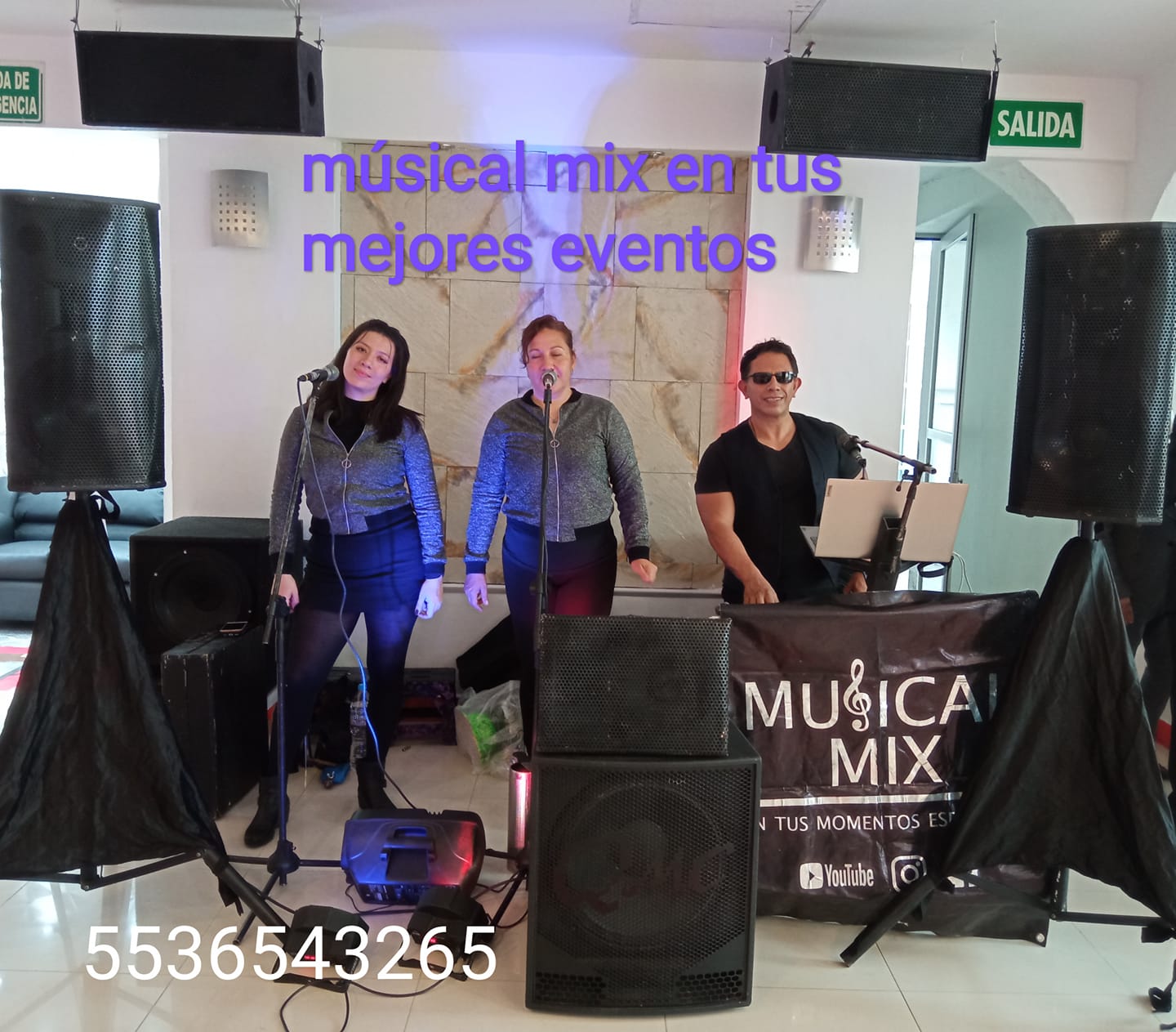 Musical Mix — Setup completo con banner para evento en CDMX